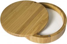Bamboo Salt Rimmer With Magnetic Swivel Lid